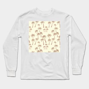 Chocolate palms on beige happiness: an exquisite background Long Sleeve T-Shirt